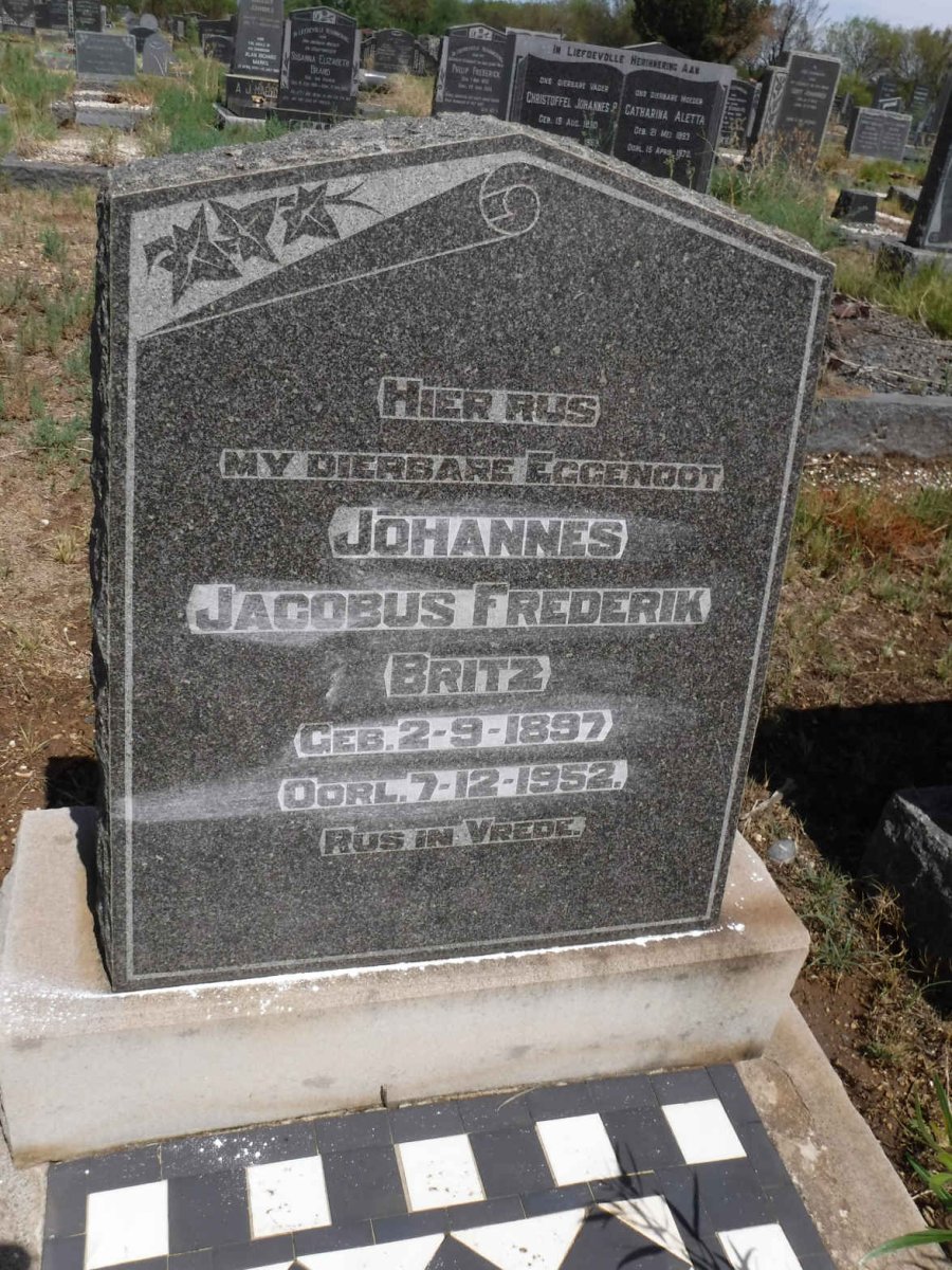 BRITZ Johannes Jacobus Frederik 1897-1952