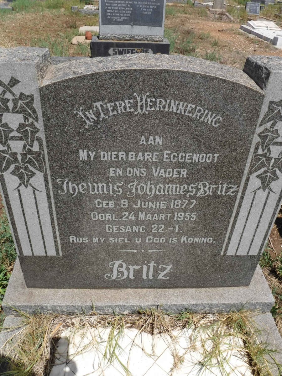 BRITZ Theunis Johannes 1877-1955