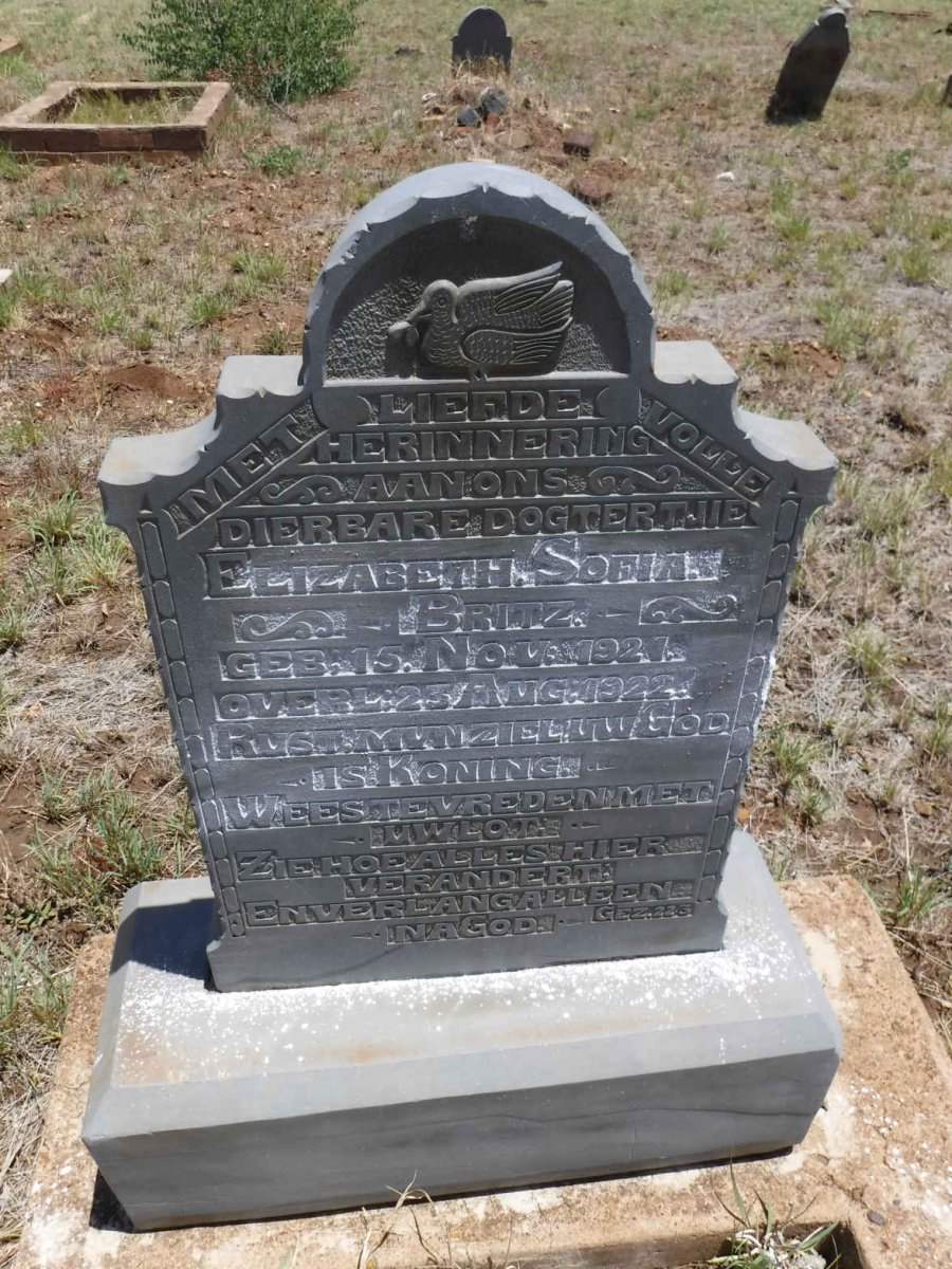 BRITZ Elizabeth Sofia 1921-1922