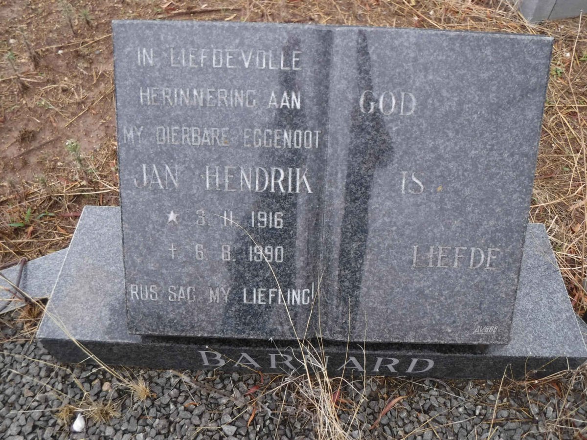 BARNARD Jan Hendrik 1916-1990