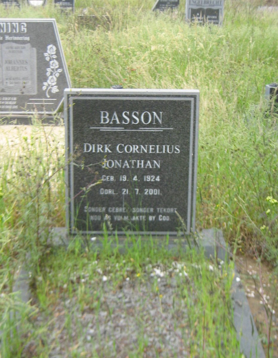 BASSON Dirk Cornelius Jonathan 1924-2001