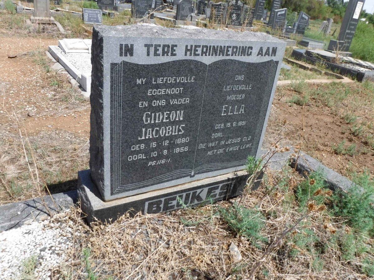 BEUKES Gideon Jacobus 1880-1956 &amp; Ella 1891-