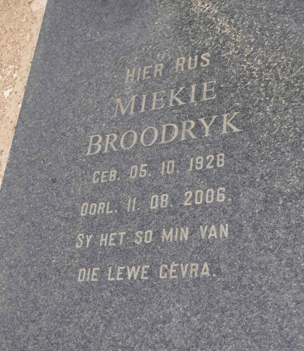 BROODRYK Miekie 1928-2006