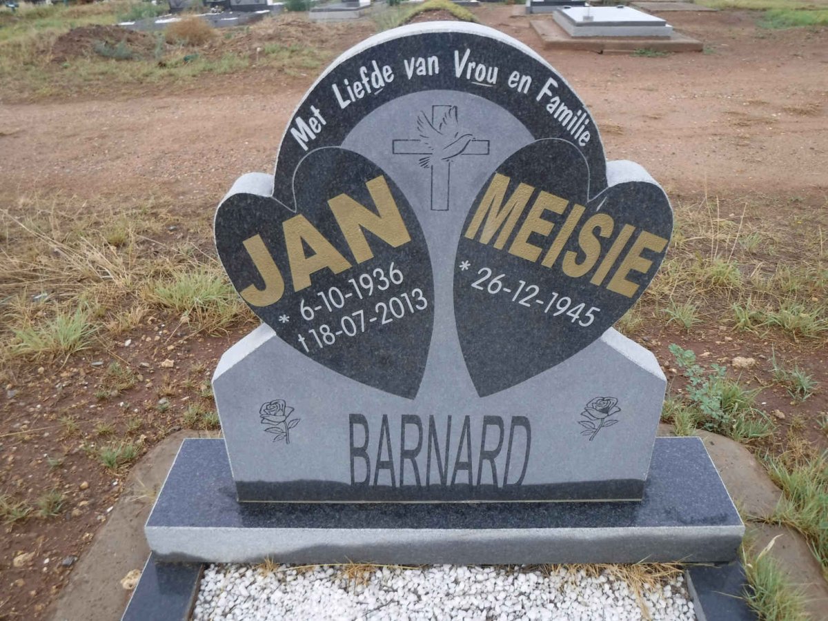 BARNARD Jan 1936-2013 &amp; Meisie 1945-