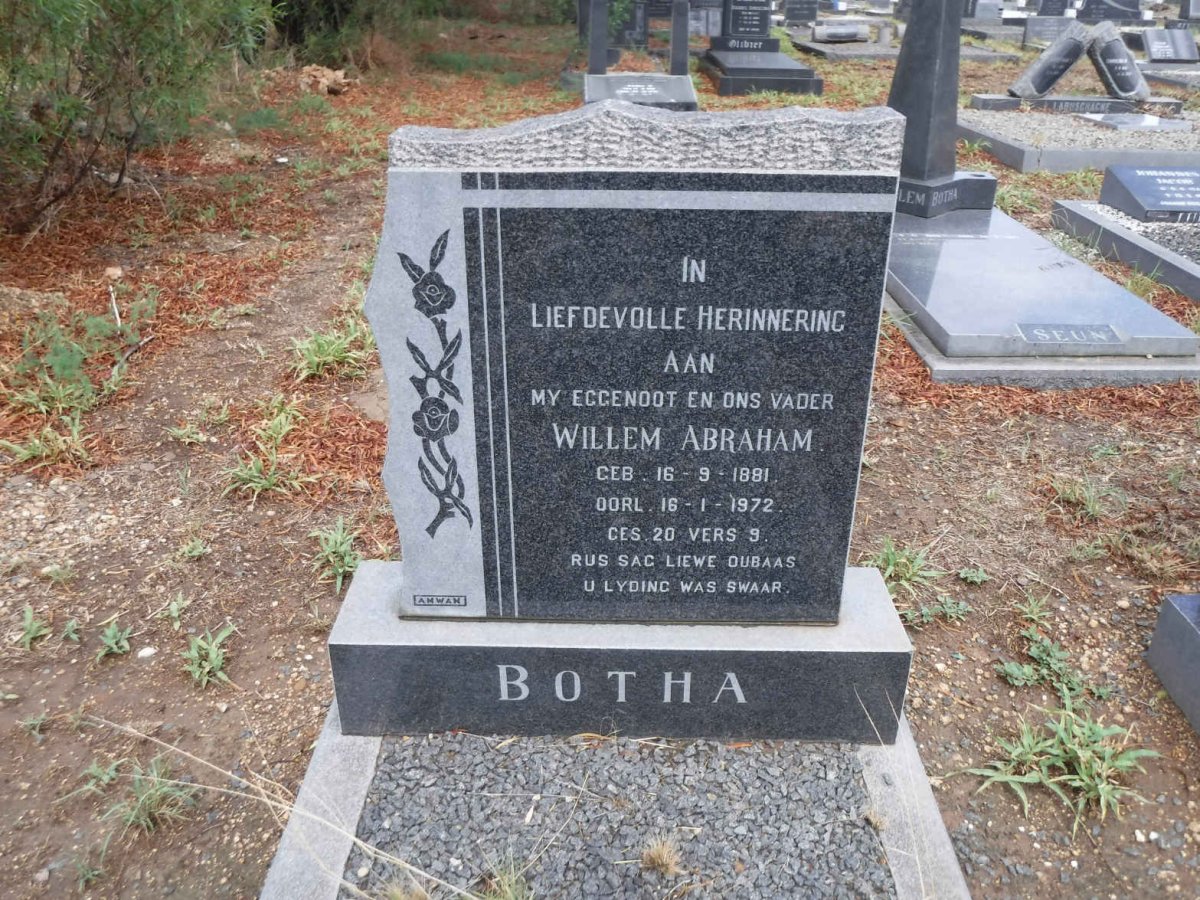BOTHA Willem Abraham 1881-1972