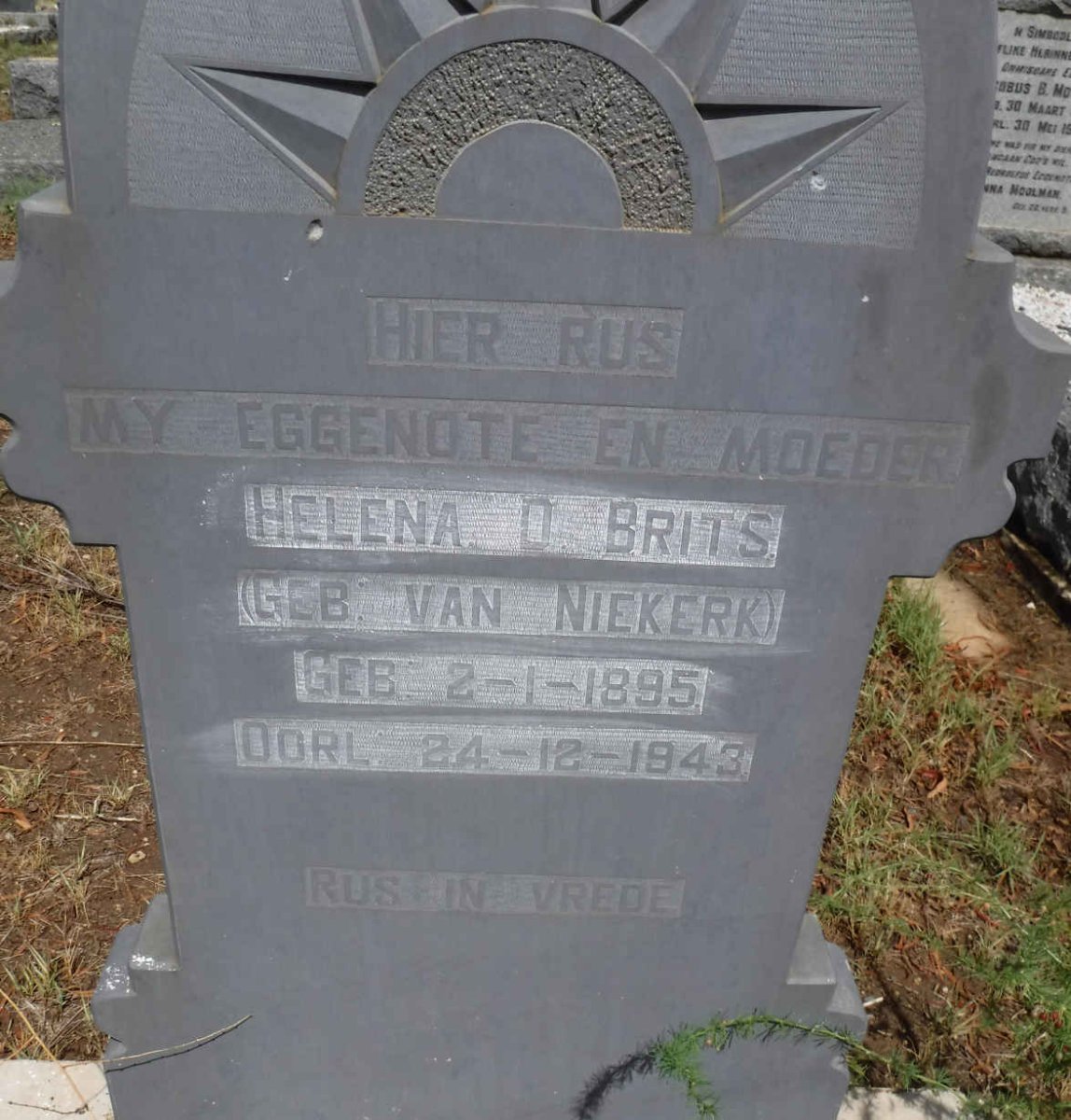 BRITS Helena D. nee VAN NIEKERK 1895-1943