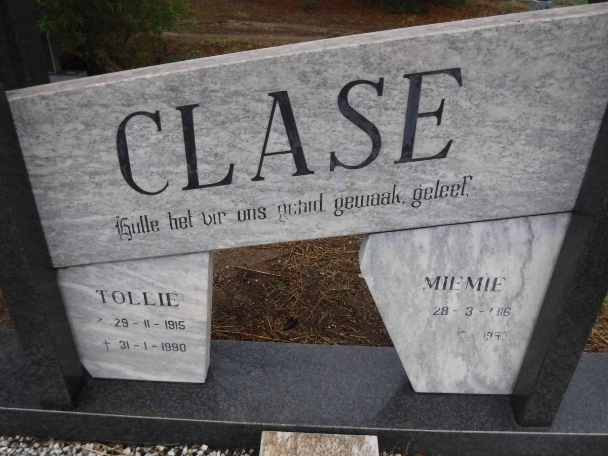 CLASE Tollie 1915-1990 &amp; Miemie 1916-1993