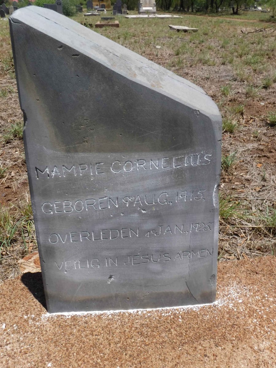 CORNELIUS Mampie 1915-1925