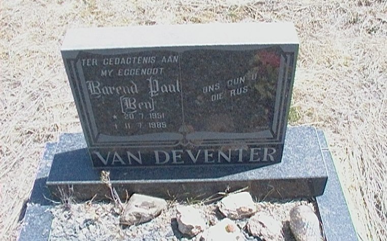DEVENTER Barend Paul, van 1951-1985