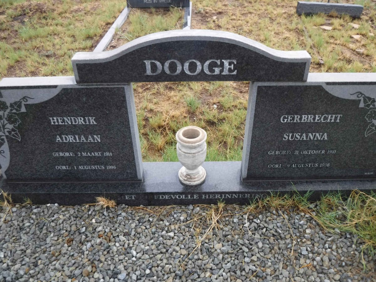 DOOGE Hendrik Adriaan 1914-1996 &amp; Gerbrecht Susanna 1910-1996