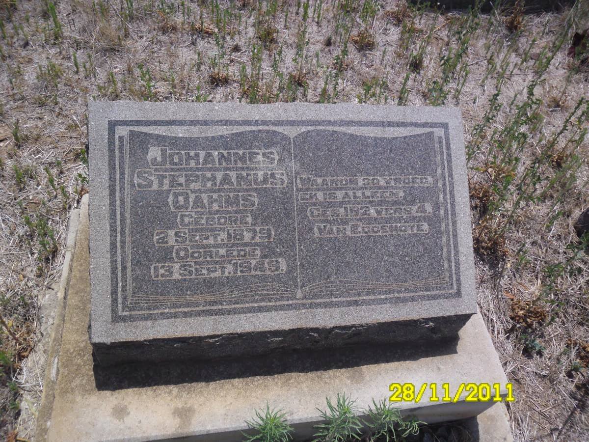 DAHMS Johannes Stephanus 1879-1949
