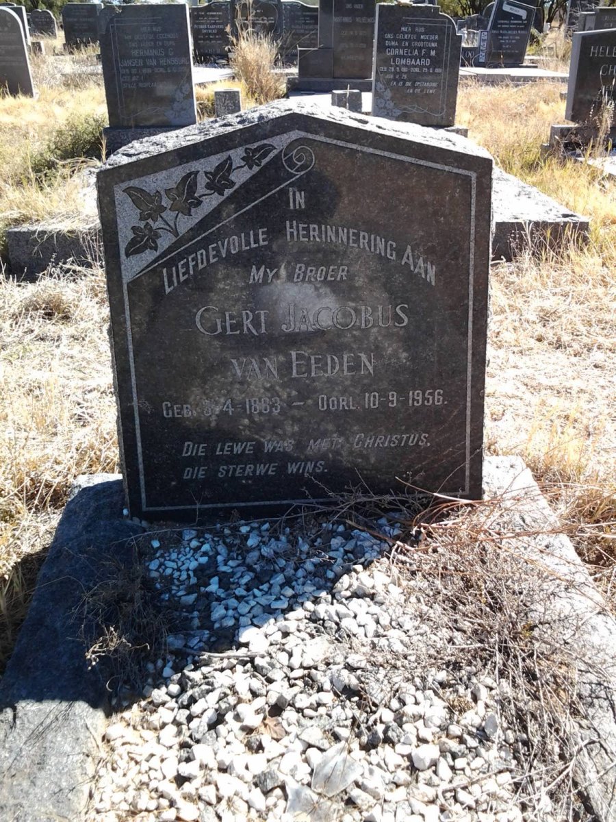 EEDEN Gert Jacobus, van 1883-1956