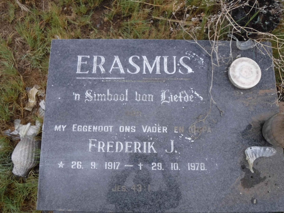ERASMUS Frederik J. 1917-1978
