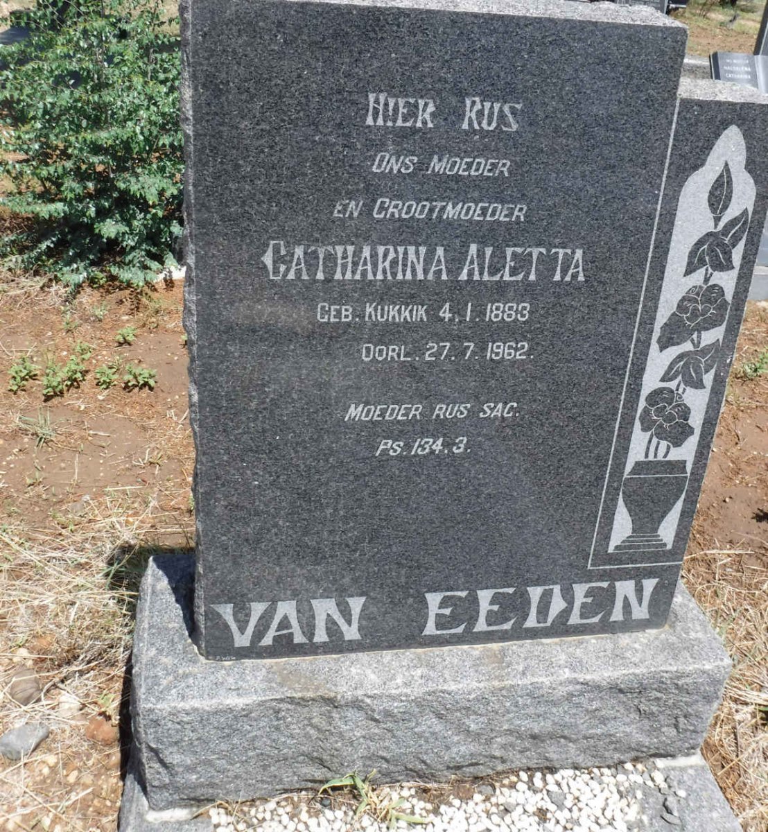 EEDEN Catharina Aletta, van nee KUKKIK 1883-1962