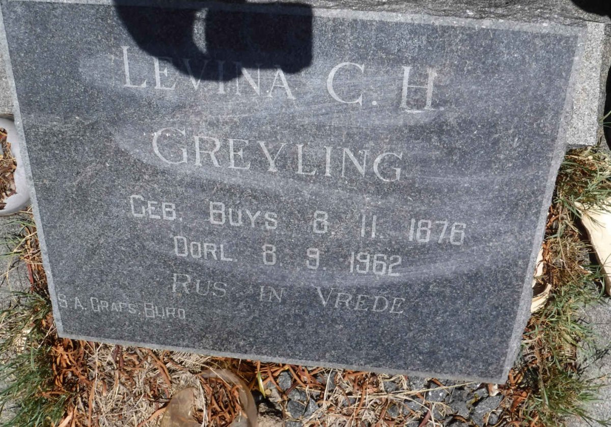 GREYLING Levina C.H. 1876-1962