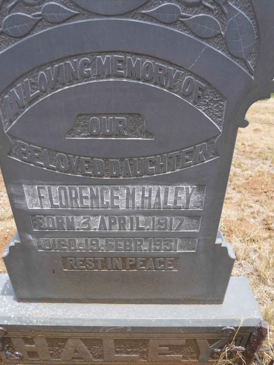 HALEY Florence M. 1917-1931