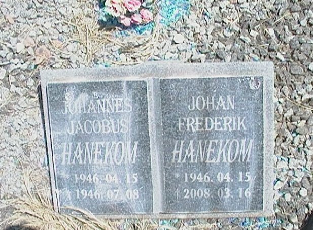 HANEKOM Johannes Jacobus 1946-1946 :: HANEKOM Johan Frederik 1946-2008