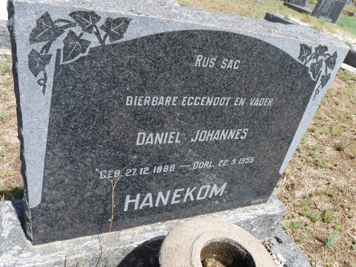 HANEKOM Daniel Johannes 1888-1955