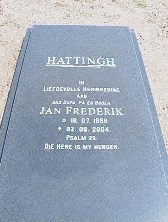 HATTINGH Jan Frederik 1958-2004