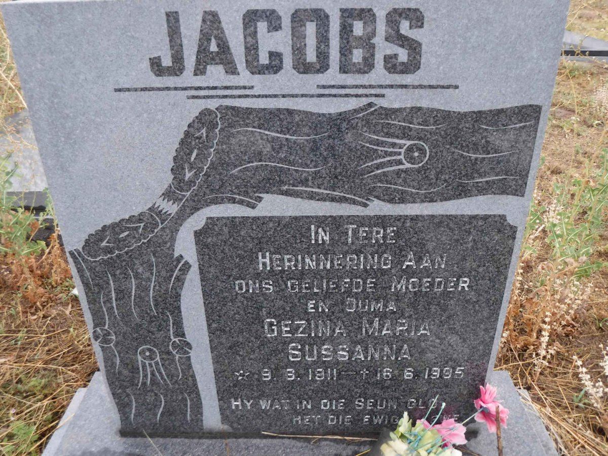 JACOBS Gezina Maria Sussanna 1911-1995