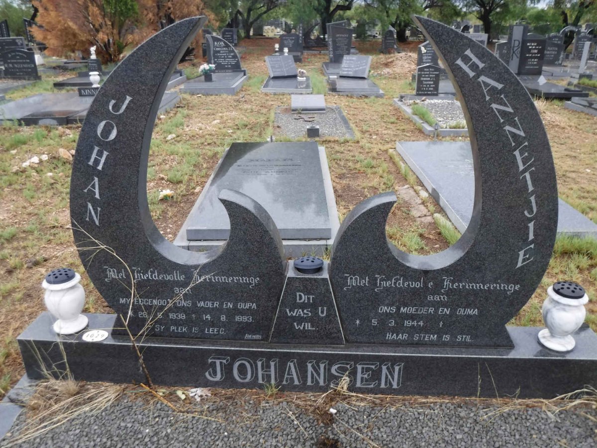 JOHANSEN Johan 1938-1993 &amp; Hannetjie 1944-