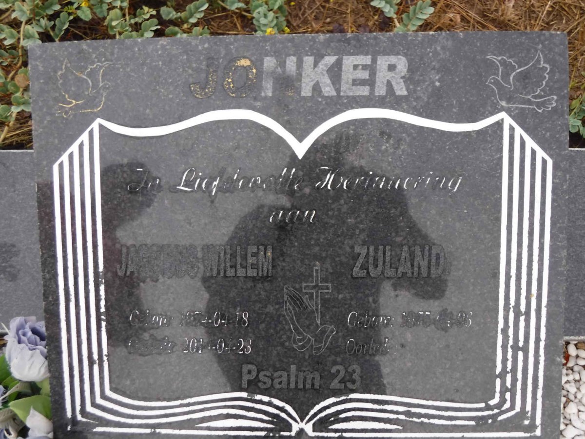 JONKER Jacobus Willem 1974-2014 &amp; Zuland 1975-