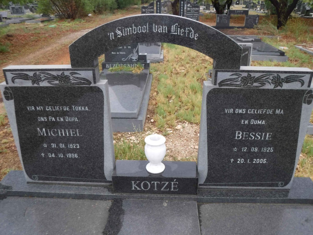 KOTZE Michiel 1923-1996 &amp; Bessie 1925-2005