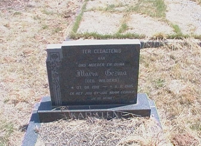 KARSTEN Maria Gezina nee WILDERS 1910-1985