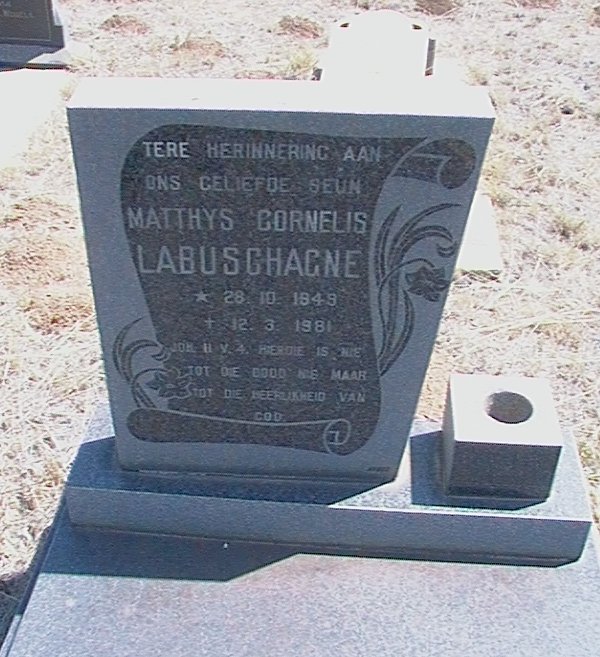 LABUSCHAGNE Matthys Cornelis 1949-1981