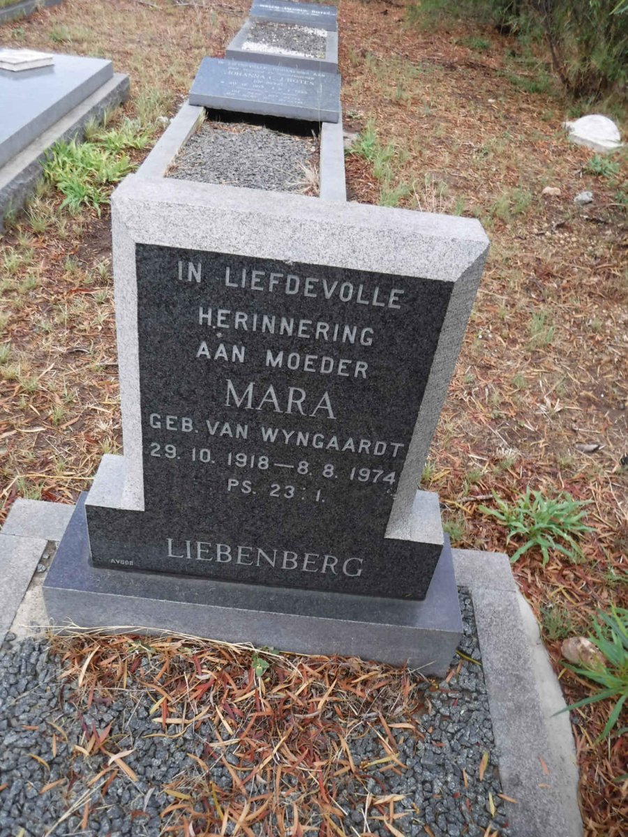 LIEBENBERG Mara nee VAN WYNGAARDT 1918-1974