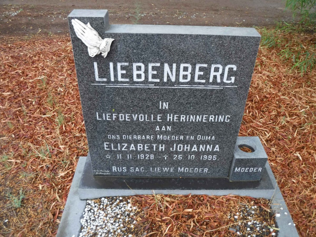 LIEBENBERG Elizabeth Johanna 1928-1995
