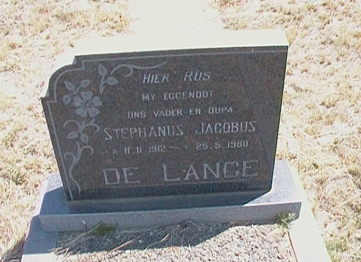 LANGE Stephanus Jacobus, de 1912-1980