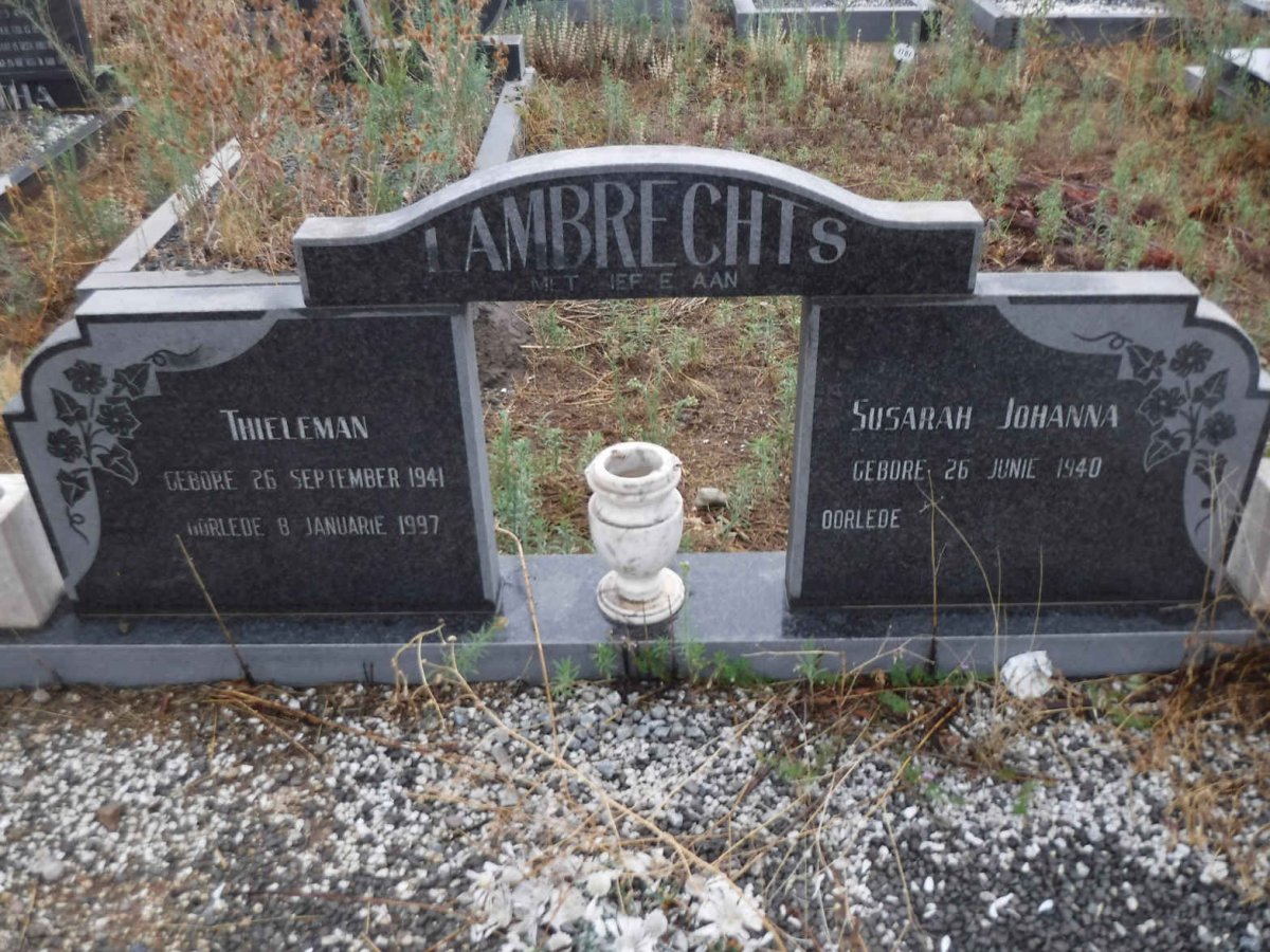 LAMBRECHTS Thieleman 1941-1997 &amp; Susarah Johanna 1940-