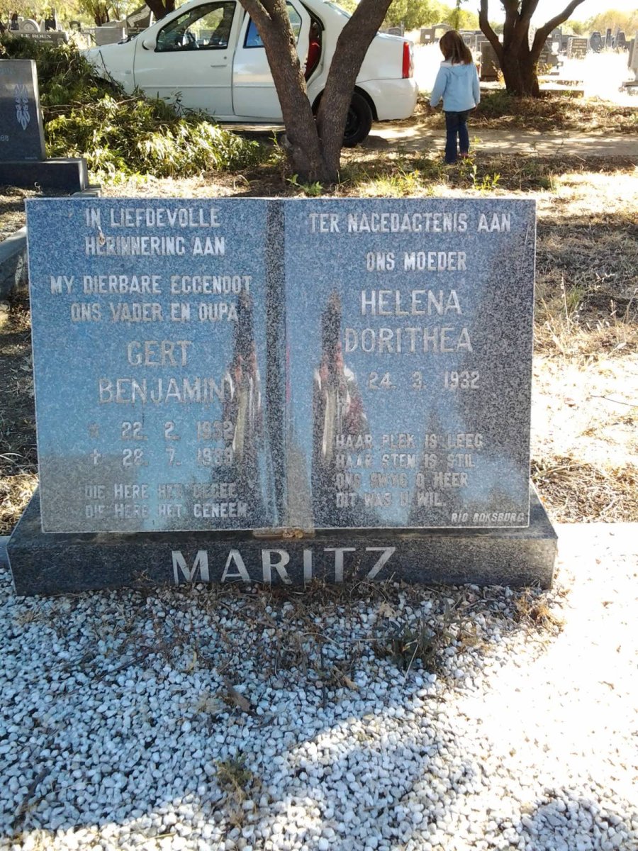 MARITZ Gert Benjamin 1932-1989 &amp; Helena Dorithea 1932-