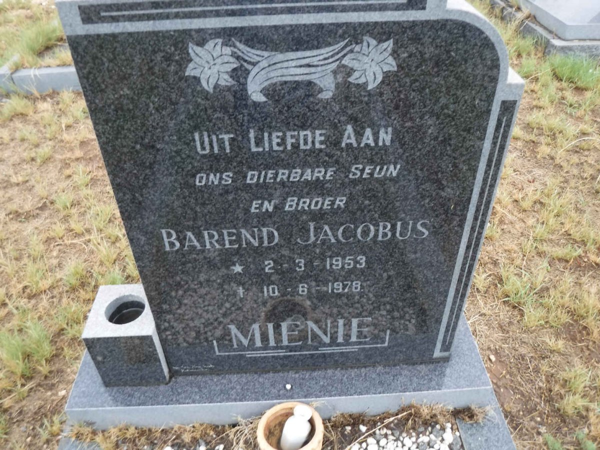 MIENIE Barend Jacobus 1953-1978