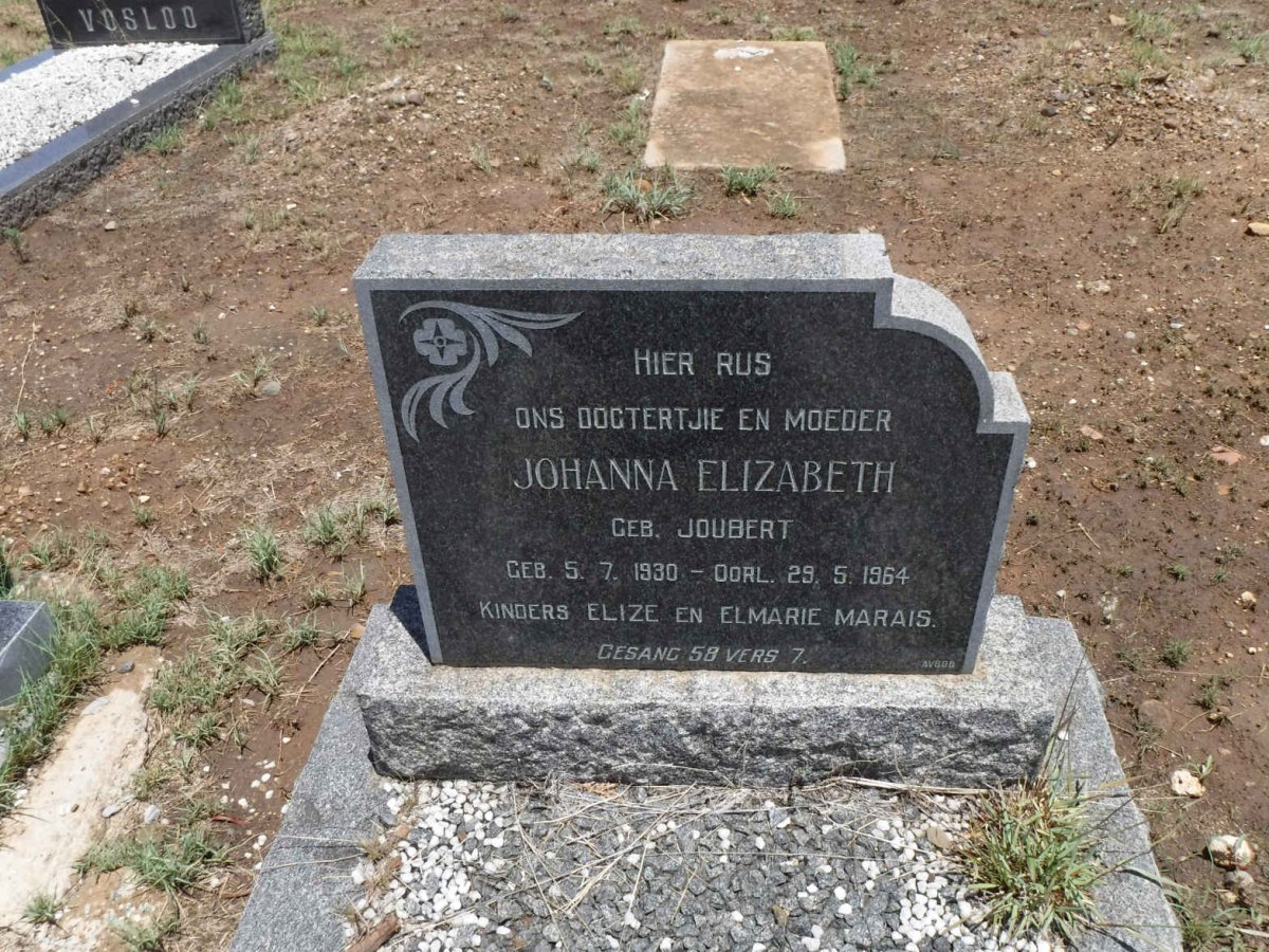 MARAIS Johanna Elizabeth nee JOUBERT 1930-1964