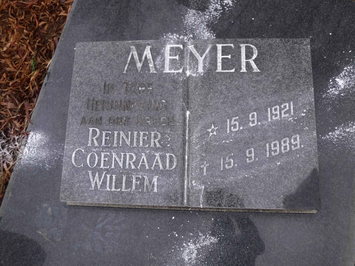 MEYER Reinier Coenraad Willem 1921-1989
