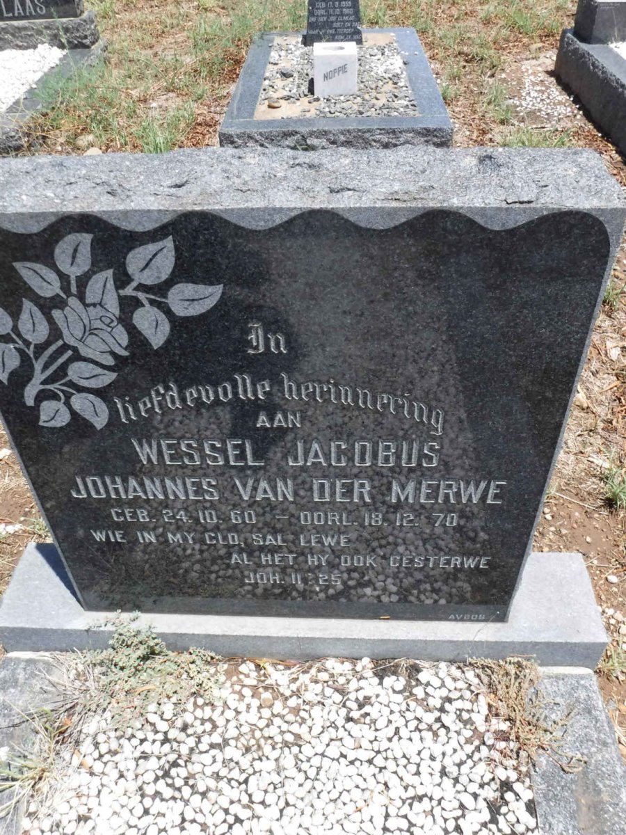 MERWE Wessel Jacobus Johannes, van der 1960-1970
