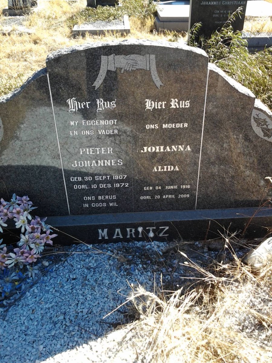 MARITZ Pieter Johannes 1907-1972 &amp; Johanna Alida 1916-2009