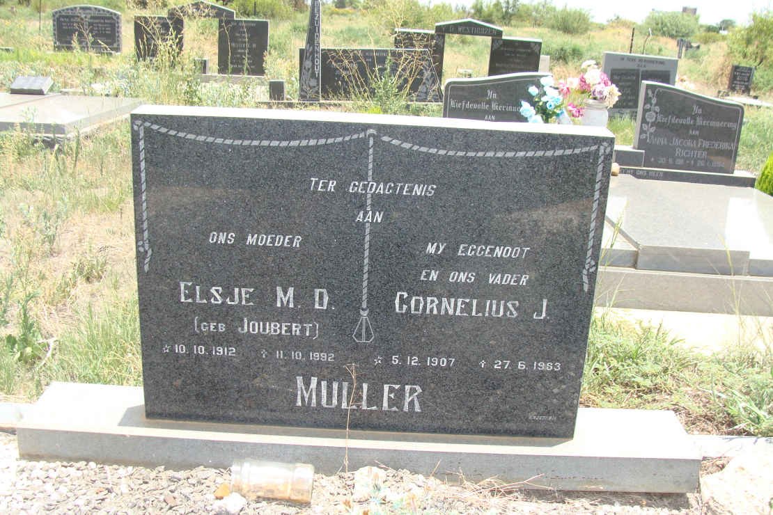 MULLER Cornelius J. 1907-1983 &amp; Elsje M.D. JOUBERT 1912-1992