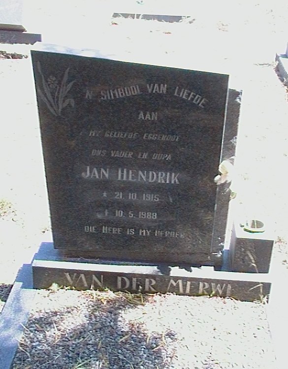 MERWE Jan Hendrik, van der 1915-1988