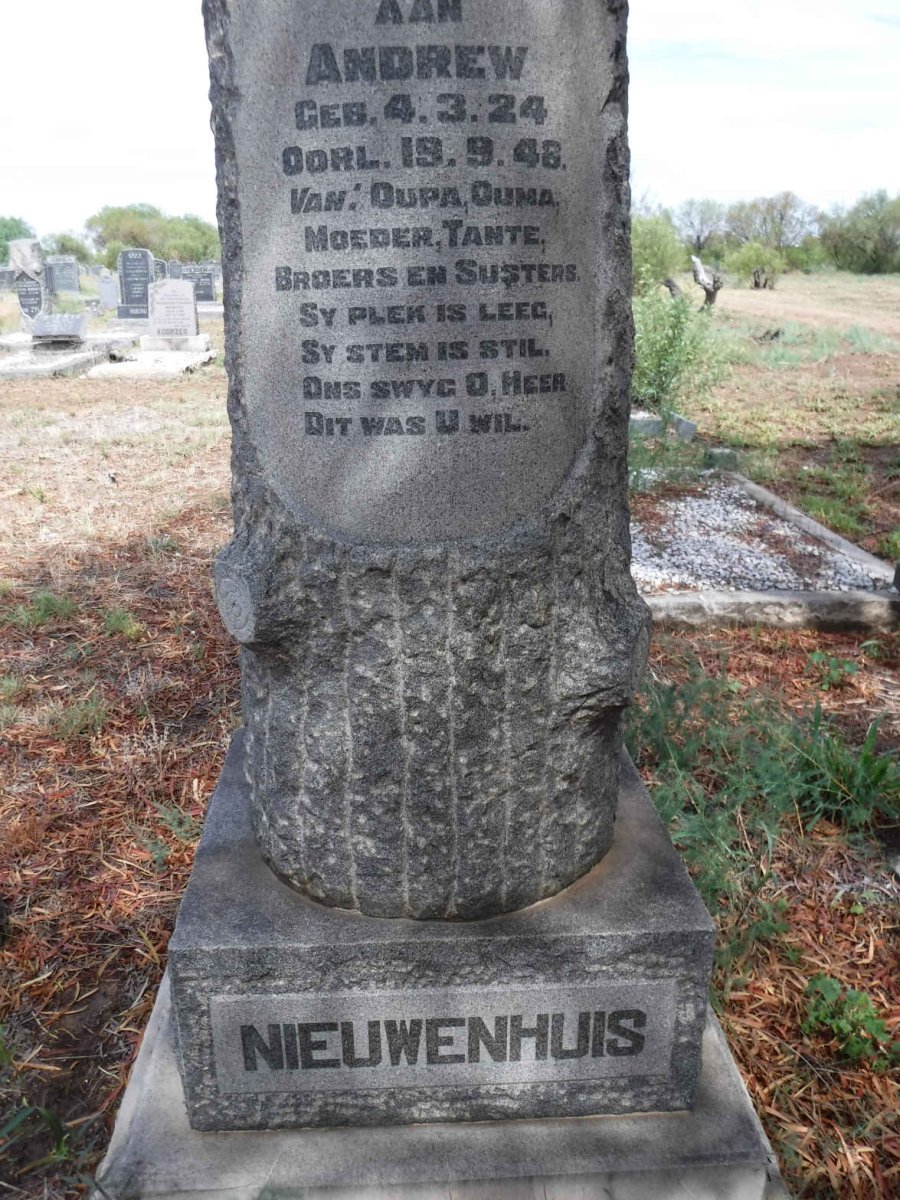 NIEUWENHUIS Andrew 1924-1948