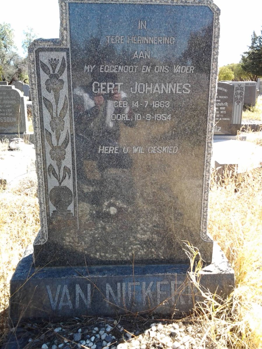 NIEKERK Gert Johannes, van 1863-1954