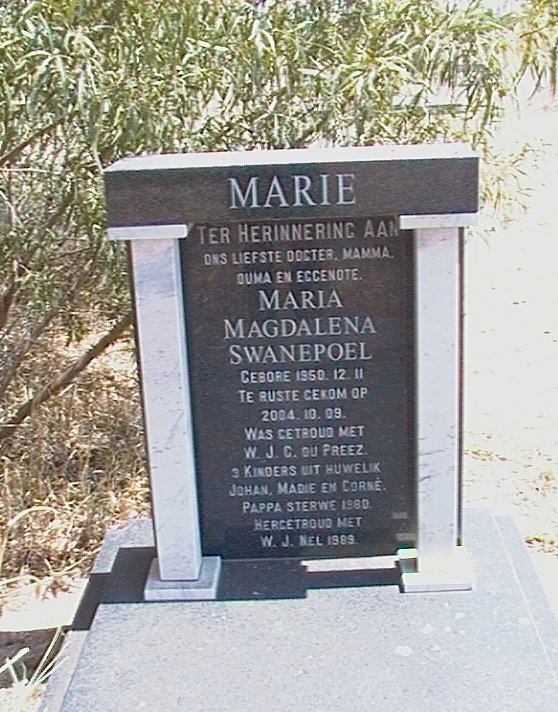 NEL Maria Magdalena voorheen DU PREEZ nee SWANEPOEL 1950-2004