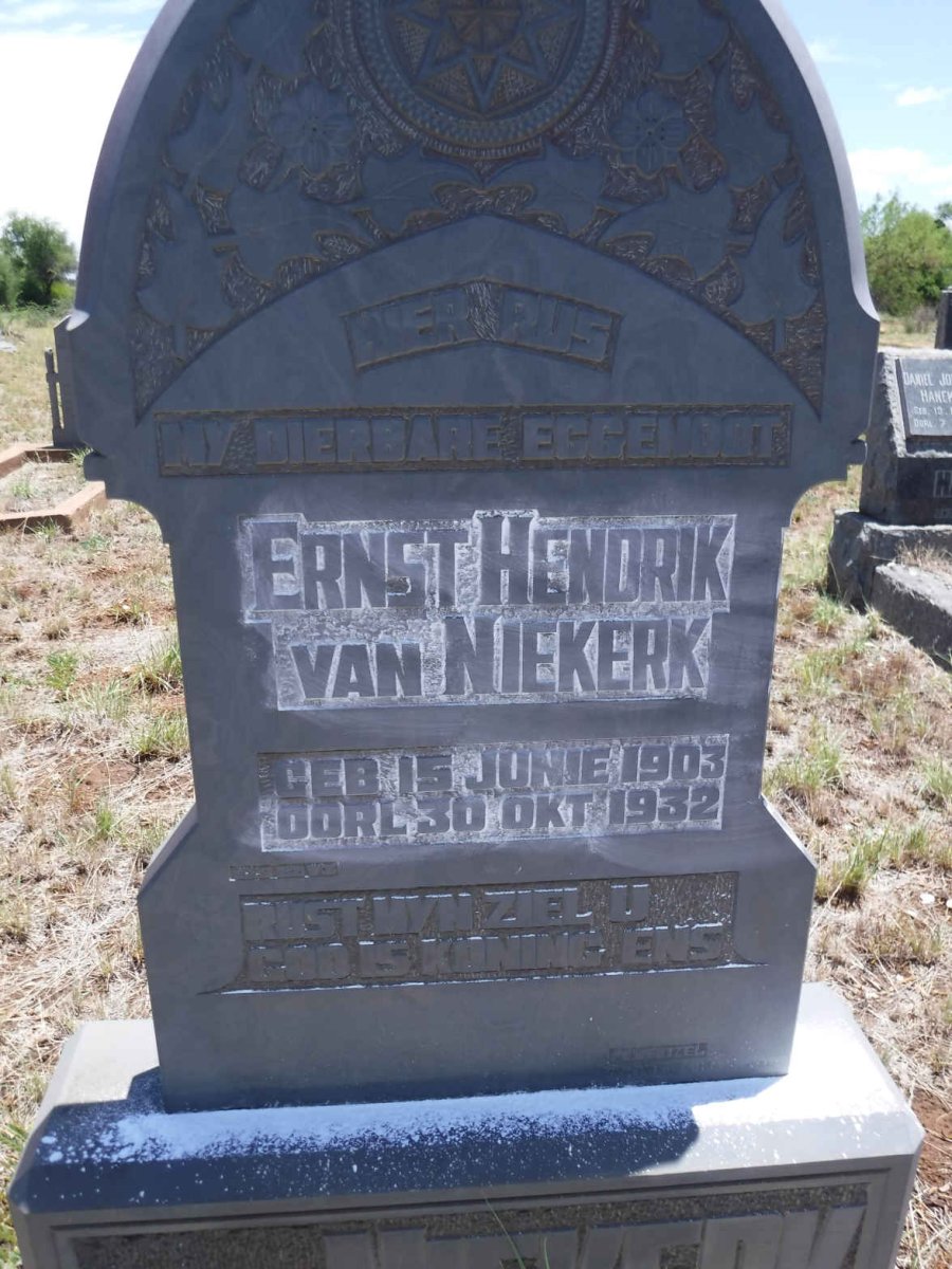 NIEKERK Ernst Hendrik, van 1903-1932