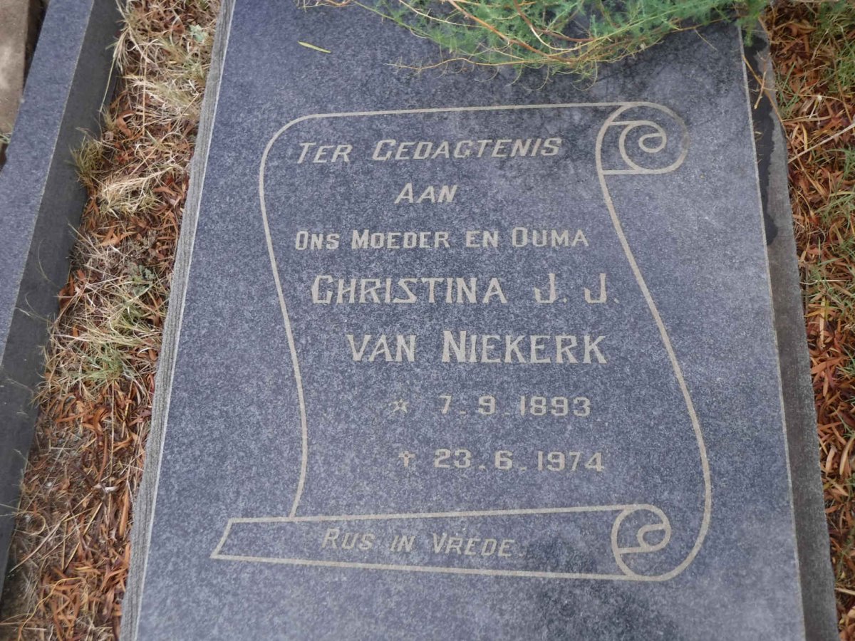 NIEKERK Christina J.J., van 1893-1974