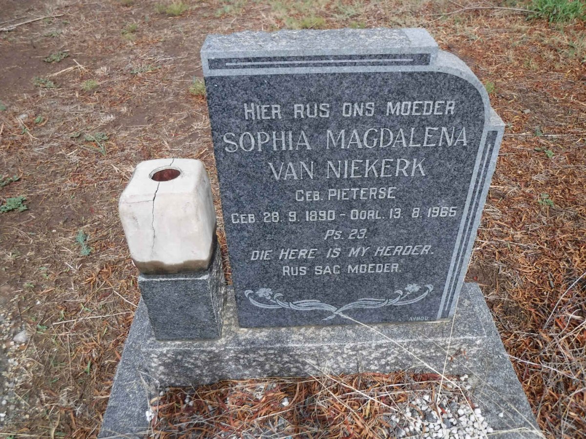 NIEKERK Sophia Magdalena, van nee PIETERSE 1890-1965