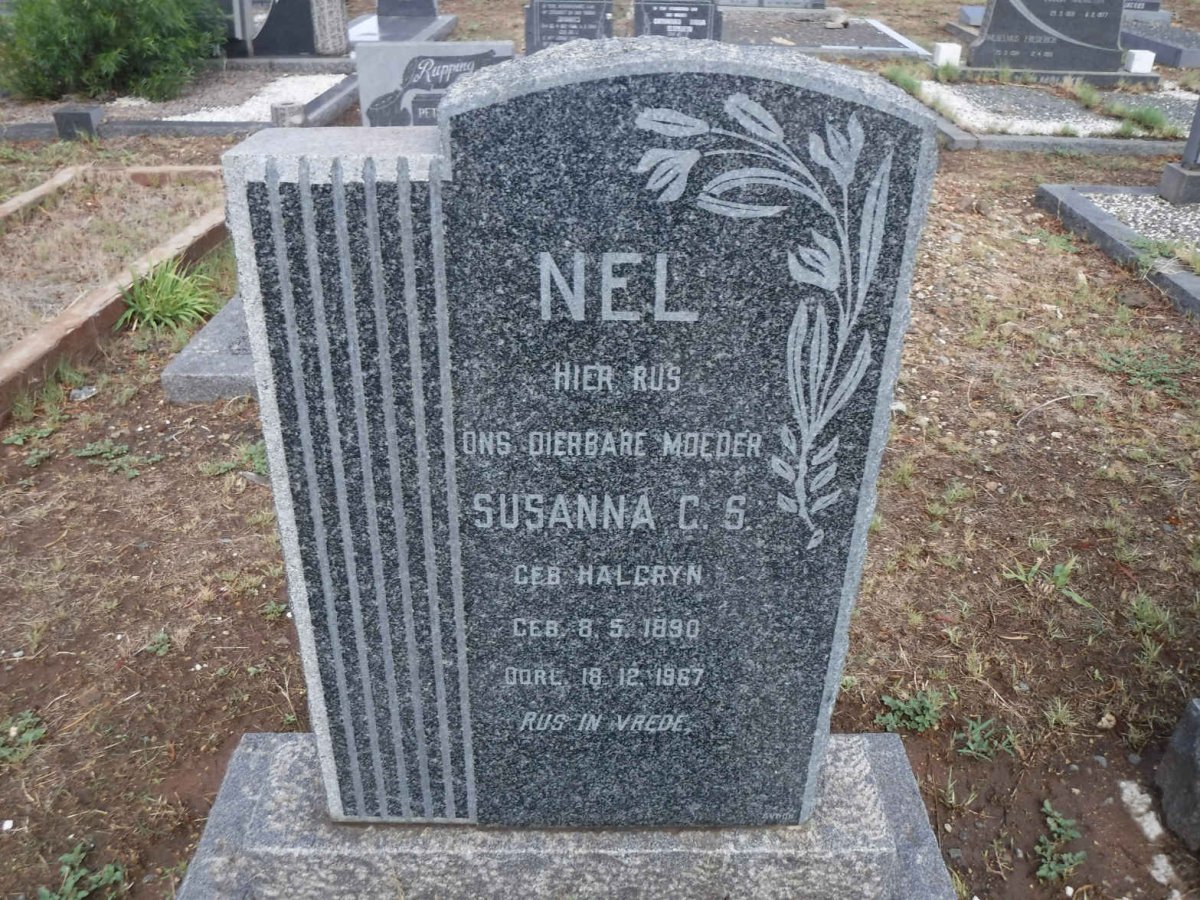 NEL Susanna C.S. nee HALGRYN 1890-1967