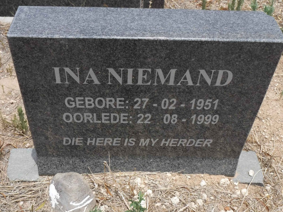 NIEMAND Ina 1951-1999