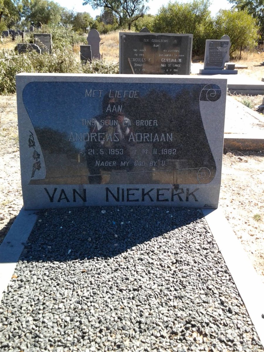 NIEKERK Andreas Adriaan, van 1953-1982